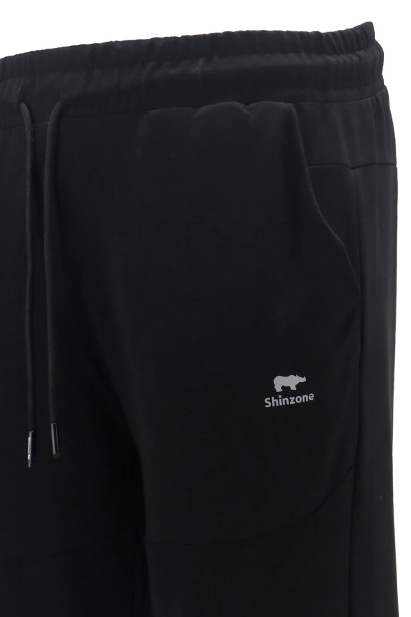 Erkek Yazlık Standart Fit Lastikli Siyah Eşofman Altı - 4