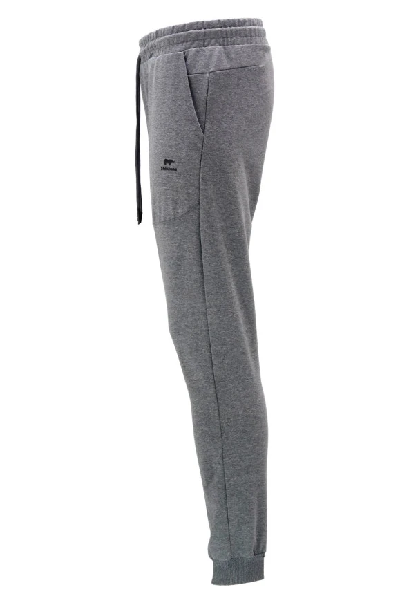 Erkek Yazlık Standart Fit Lastikli Antrasit Eşofman Altı - 2