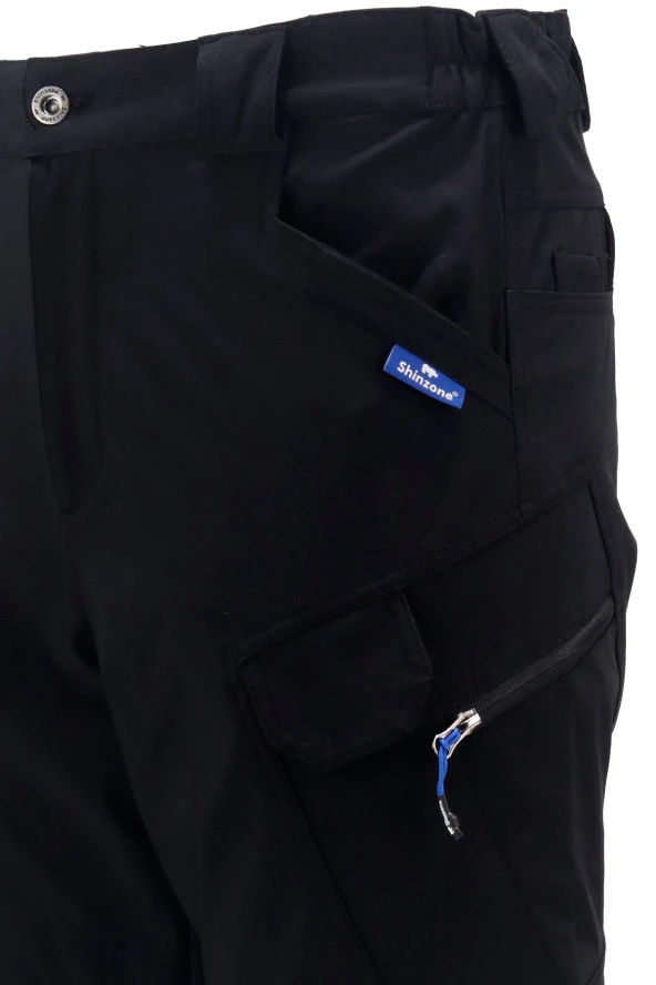 Erkek Fit Şık Cepli Taktik Siyah Pantolon - 4