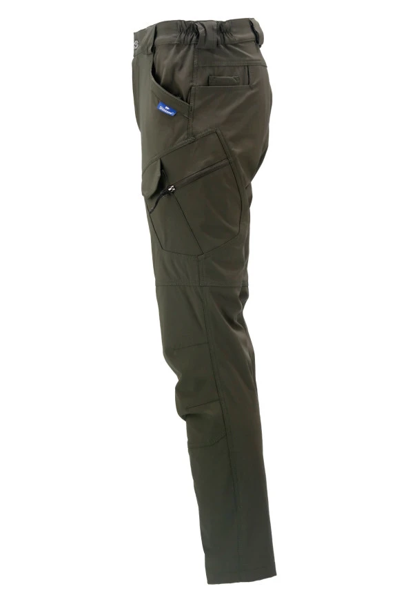 Erkek Fit Şık Cepli Taktik Haki Pantolon - 2