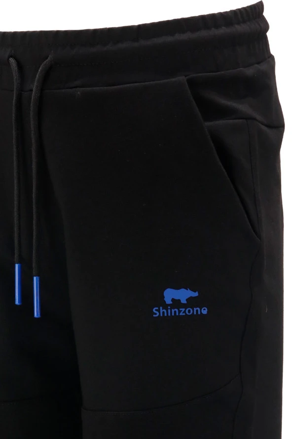 Erkek Likralı Esnek Lastikli Siyah Şort - 4