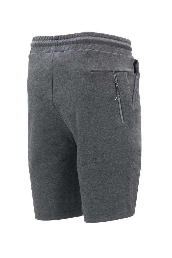 Erkek Likralı Esnek Lastikli Antrasit Şort - 3