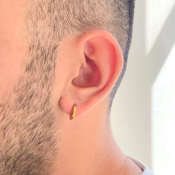 Altın Kaplama Halka Küpe 1,5 CM Halka Küpe UNK-709 - 2