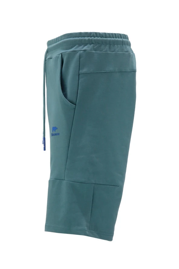 Erkek Likralı Yazlık Esnek Lastikli Yeşil Şort - 2