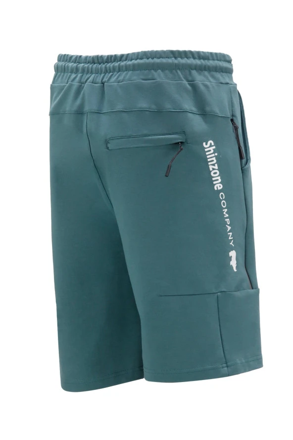 Erkek Likralı Yazlık Esnek Lastikli Yeşil Şort - 3