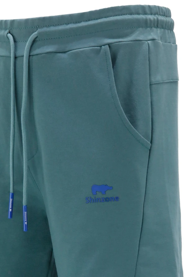 Erkek Likralı Yazlık Esnek Lastikli Yeşil Şort - 4