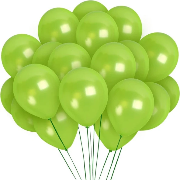 VIP 100 PCS SHINY METALLIC LİGHT GREEN BALLOON VIP PARLAK METALİK YEŞİL BALON HELYUM GAZI UYUMLUDUR