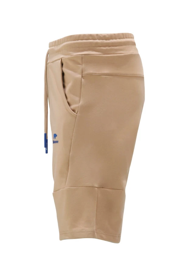 Erkek Likralı Yazlık Esnek Lastikli Kahverengi Şort - Resim 2