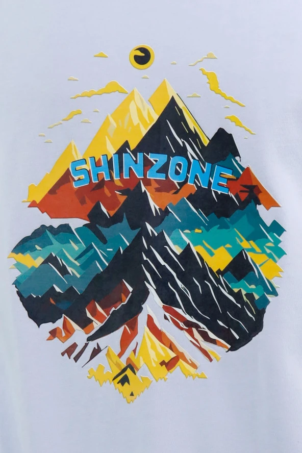 Erkek Bisiklet Yaka Mevsimlik Göğüs Baskılı Standart Fit Mavi T-Shirt - 2