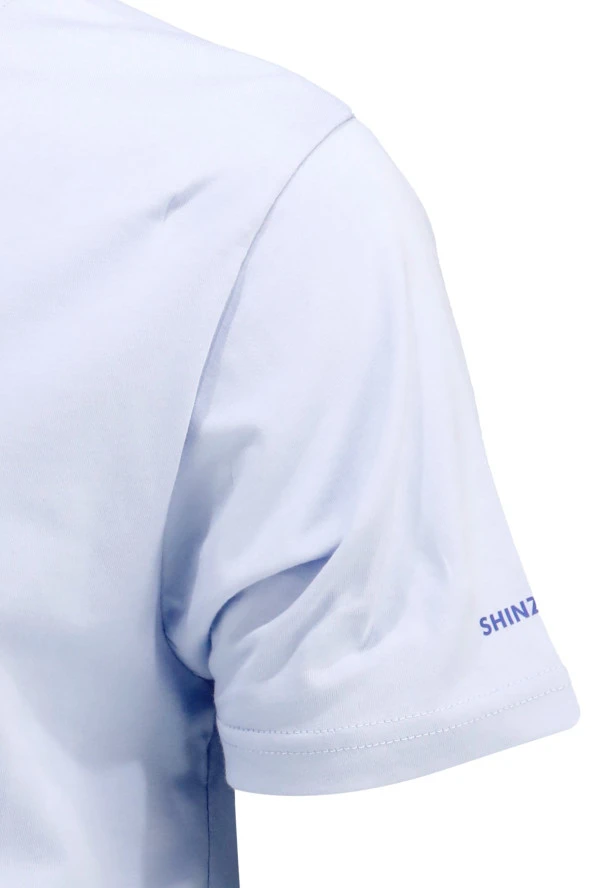 Erkek Bisiklet Yaka Mevsimlik Göğüs Baskılı Standart Fit Mavi T-Shirt - 3