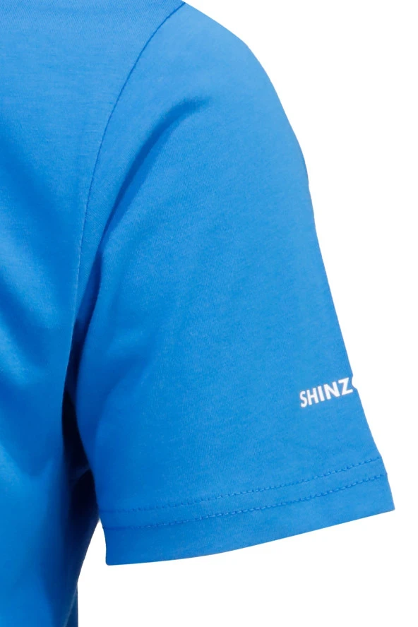 Erkek Bisiklet Yaka Yazlık Göğüs Baskılı Standart Fit Royal T-Shirt - 3