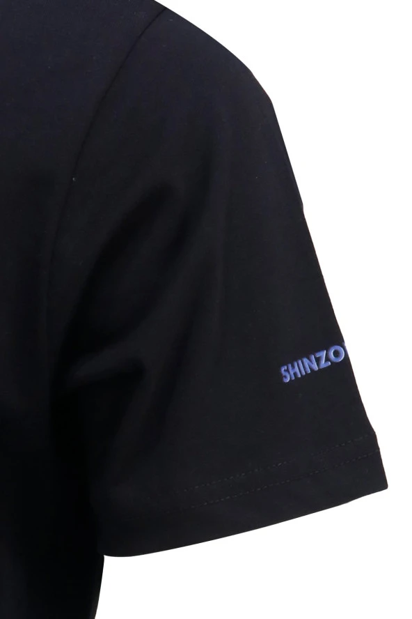 Erkek Bisiklet Yaka Yazlık Göğüs Baskılı Standart Fit Siyah T-Shirt - 3