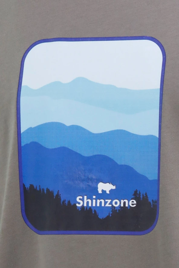 Erkek Bisiklet Yaka Yazlık Göğüs Baskılı Standart Fit Vizon T-Shirt - 2