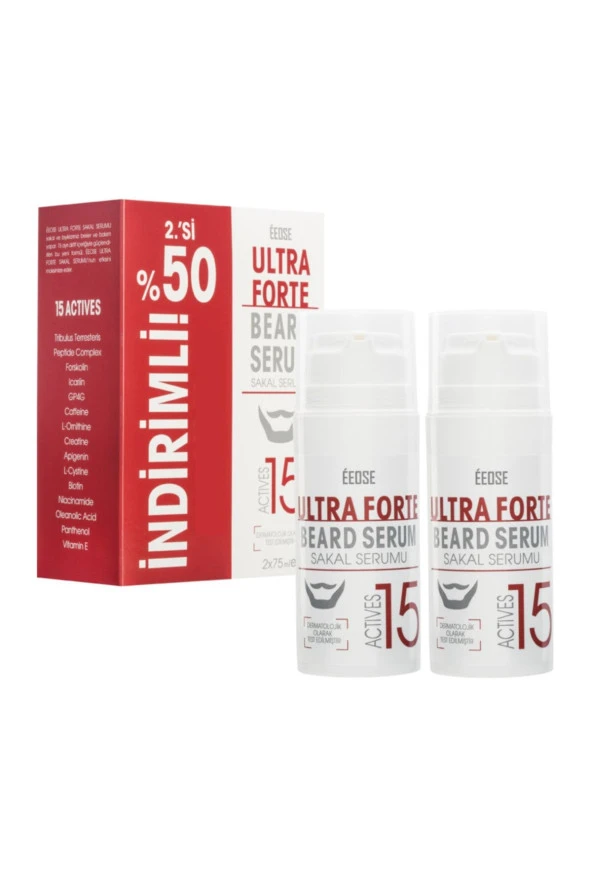 EEOSE Ultra Forte Sakal Serumu Ikili Fırsat Paketi (2ncisi %50 ) (2x75 ml)