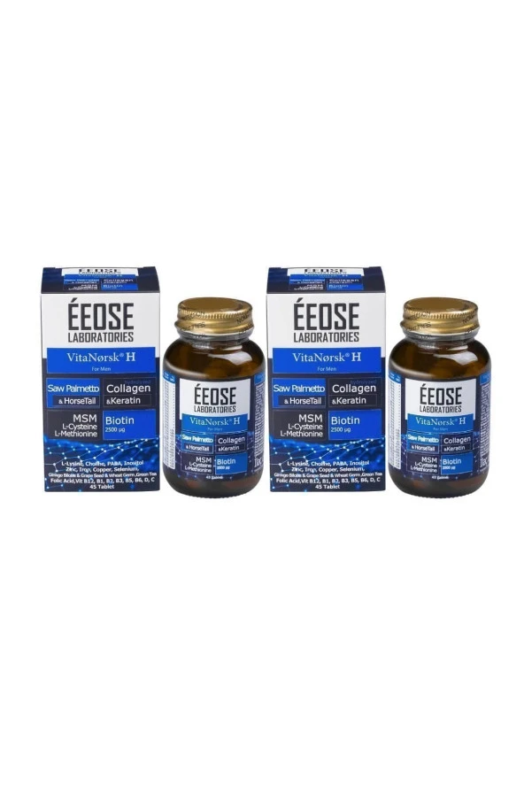 EEOSE Vitanorsk H For Men Saç Dökülmesine Karşı 45 Tablet 2 Adet