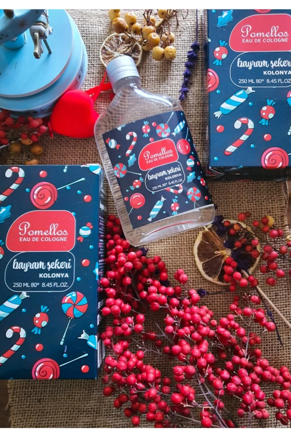 POMELLOS Kolonya Bayram Şekeri (250 Ml, 80 Derece, Cam Şişe Kolonya) - 2