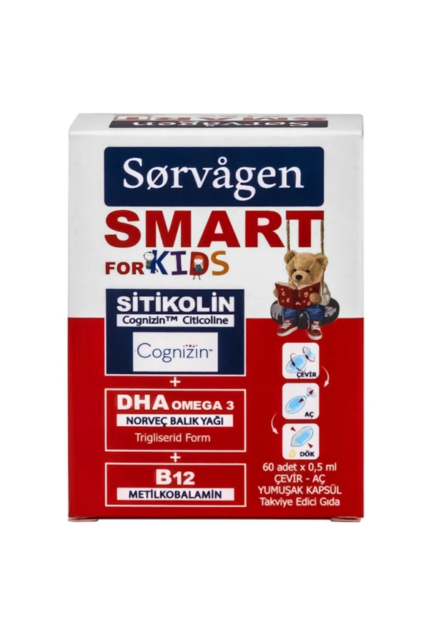 Sorvagen Smart Kids Sitikolin Dha Omega 3 Norveç Balık Yağı B12 60 Kapsül - 2