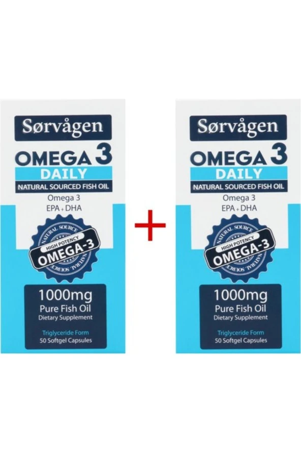 SORVAGEN Omega 3 Daily Saf Balık Yağı, 50 Kapsül, 1000 Mg - 2 Adet