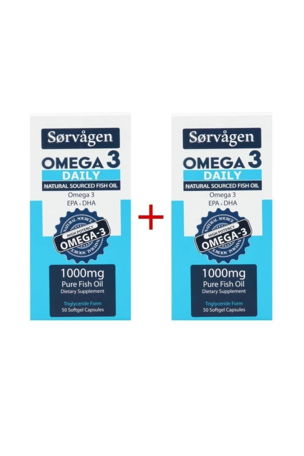 SORVAGEN Omega 3 Daily Saf Balık Yağı, 50 Kapsül, 1000 Mg - 2 Adet