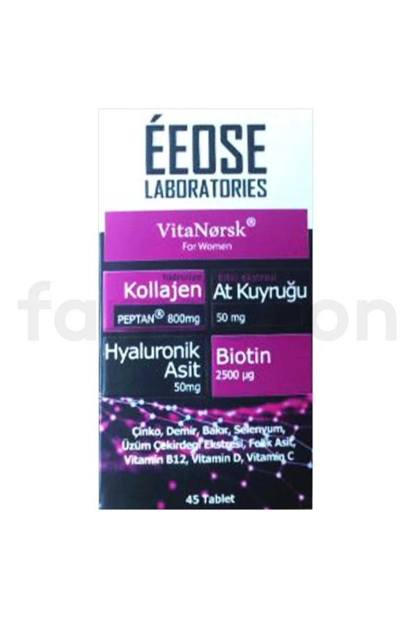 EEOSE Collagen Tablet ( Kollajen + Hyaluronik Asit + Atkuyruğu + Haluronik Asit + Biotin) 45 Tablet - 2