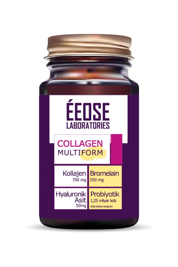 EEOSE Multiform Collagen, Bromelain, Hyaluronik Asit Ve Probiyotik 30 Tablet - 3