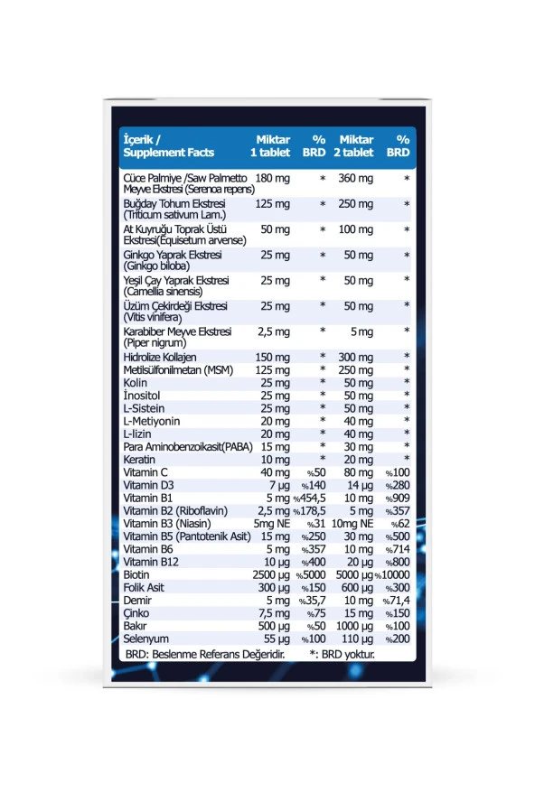 EEOSE Vitanorsk H For Men Saw Palmetto& Kolajen, Keratin&msm&sistein&metiyonin&biotin - 4