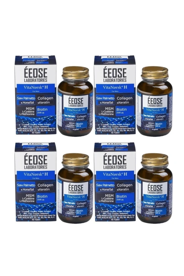 EEOSE Vitanorsk H For Men (saç Dökülmesine Karşı, 45 Tablet) - 4 Adet