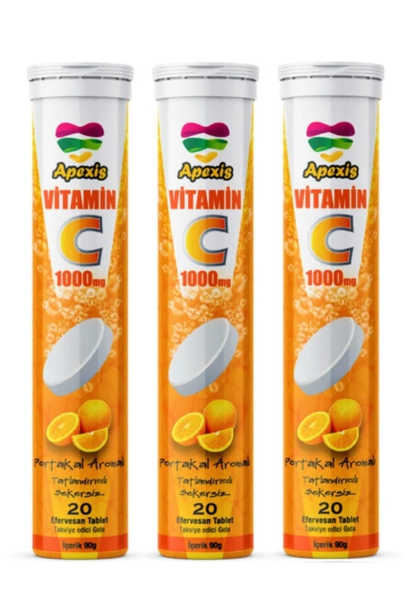 APEXİS Vitamin C 1000 Mg 3x20 Efervesan Tablet