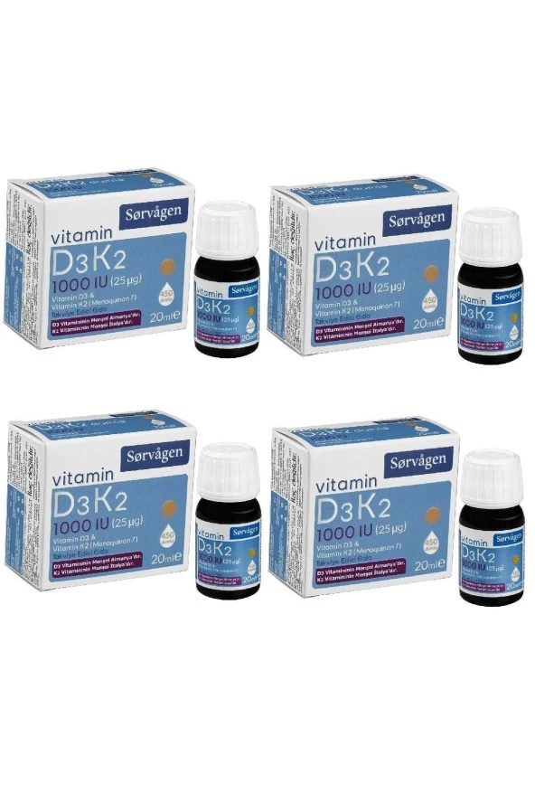 SORVAGEN Vitamin D3k2 Damla 20 ml 1000 Ii 4 Adet