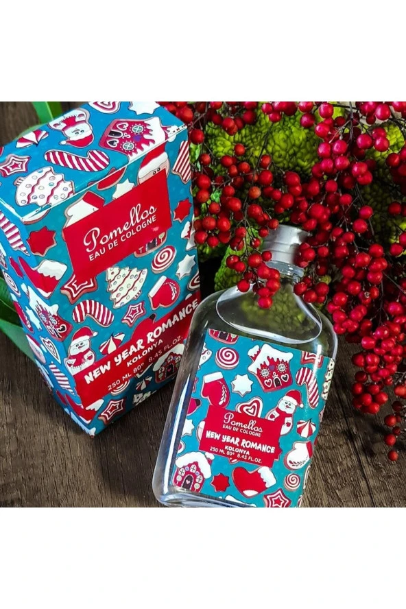 POMELLOS Yılbaşı Kolonya New Year Romance (250 Ml, 80 Derece, Cam Şişe, Yeni Yıl)