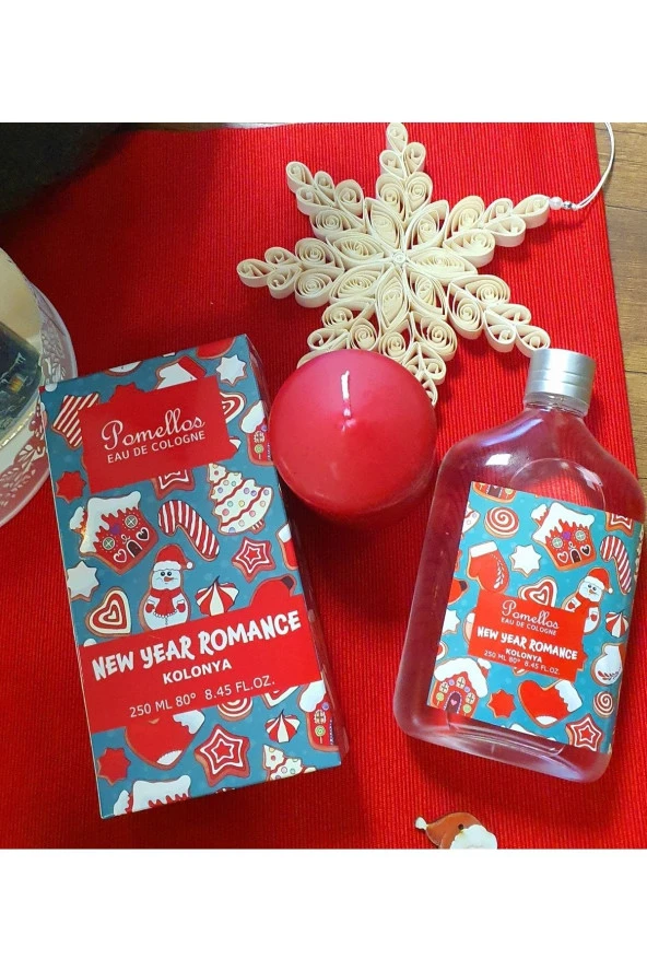 POMELLOS Yılbaşı Kolonya New Year Romance (250 Ml, 80 Derece, Cam Şişe, Yeni Yıl) - 2