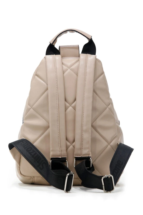 Kadın Deri Görünümlü Kilitli Vizon Çanta - 4