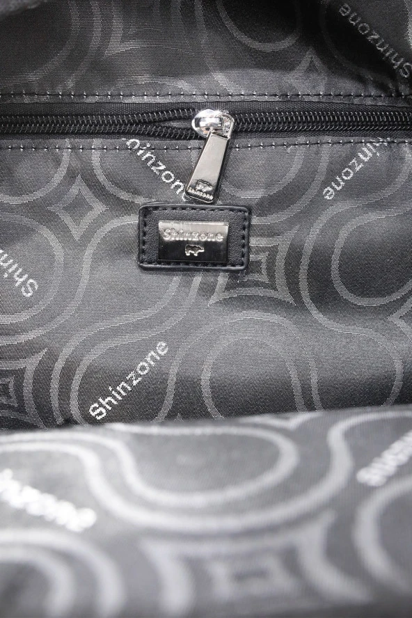 Kadın Deri Görünümlü Kilitli Siyah Çanta - 7