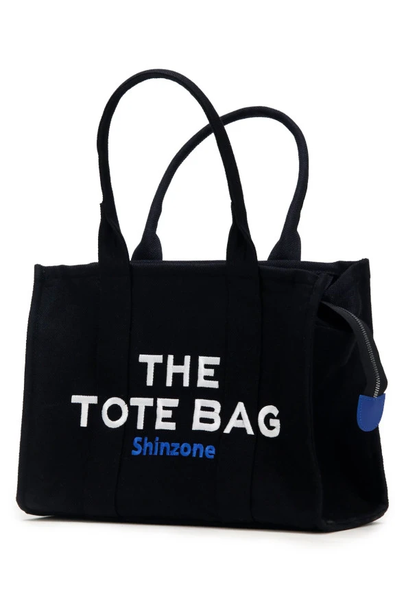 Kadın Soft Tote Bag Kanvas Siyah Saks Çanta