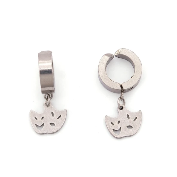 Çelik Sallantılı Küpe Maske Model Halka Küpe UNK-667 - 1
