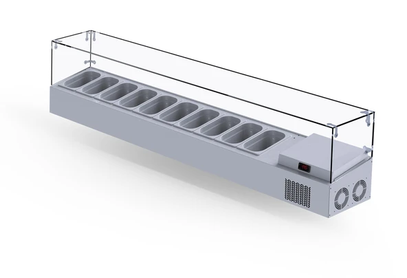 Iceinox Set Üstü Saladbar Cam Kapak GN 1/4-150: 10 Adet - Resim 2