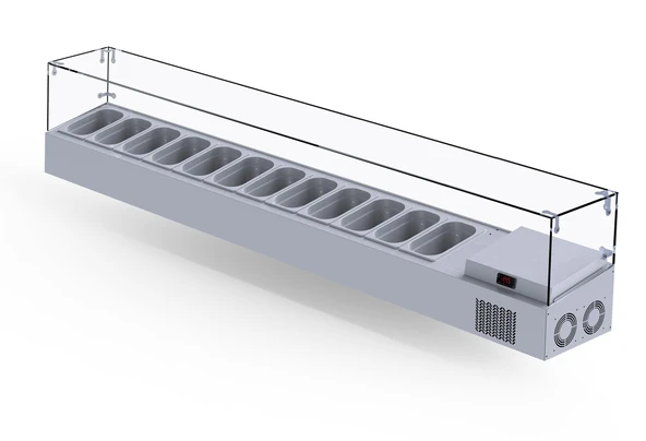 Iceinox Set Üstü Saladbar Cam Kapak GN 1/4-150: 12 Adet - Resim 2