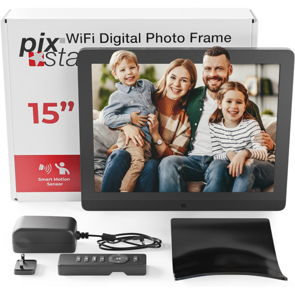 Pix-Star 15 Inc WiFi Dijital Resim Çerçevesi - Video ve Fotoğrafları Paylaşın