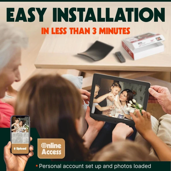 Pix-Star 15 Inc WiFi Dijital Resim Çerçevesi - Video ve Fotoğrafları Paylaşın - 2