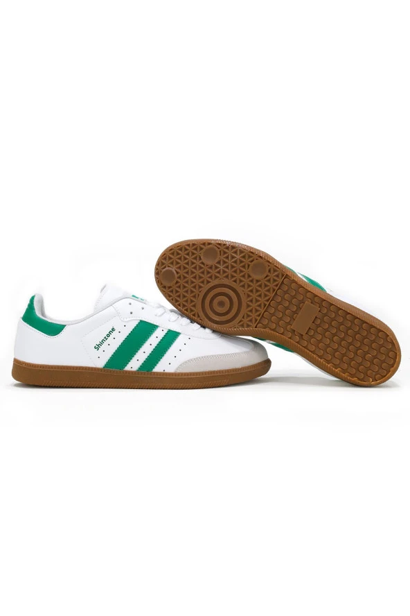 Erkek Günlük Bağcıklı Beyaz Yeşil Spor Ayakkabı - 5