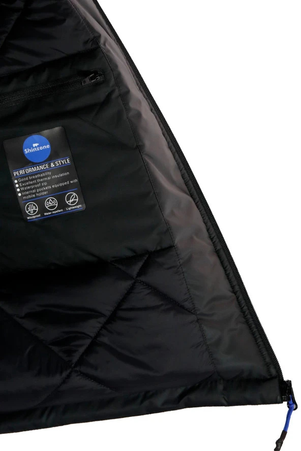 Erkek Kapişonlu Cepli Siyah Yelek - 4