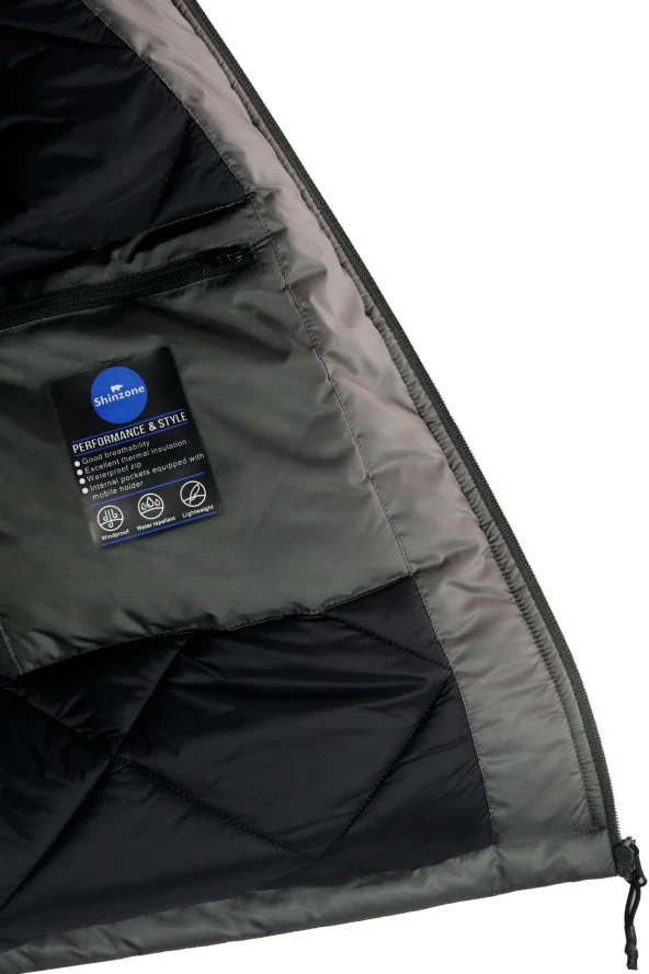 Erkek Kapişonlu Cepli Gri Yelek - 4