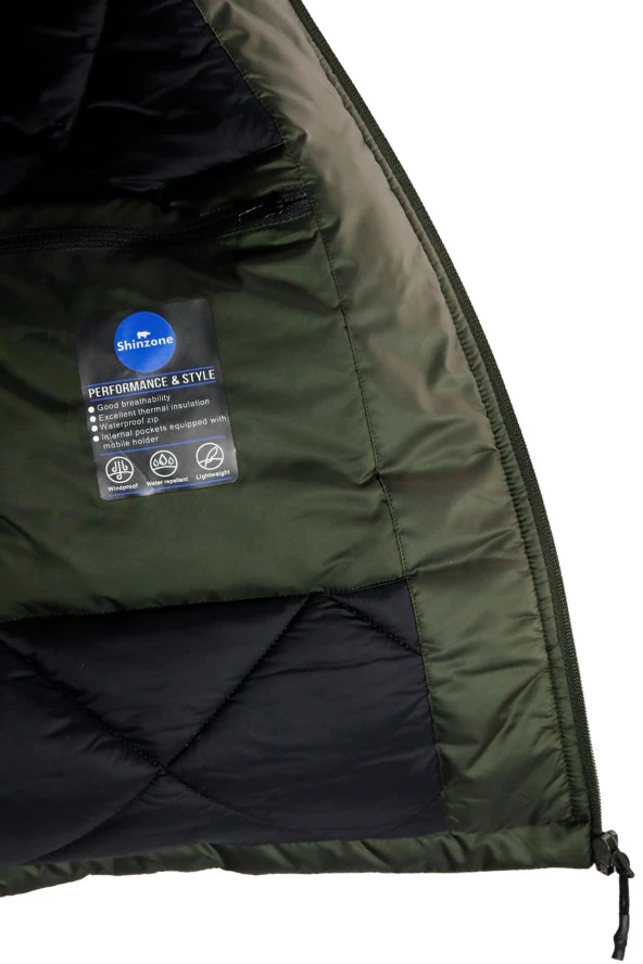 Erkek Kapişonlu Cepli Haki Yelek - 4