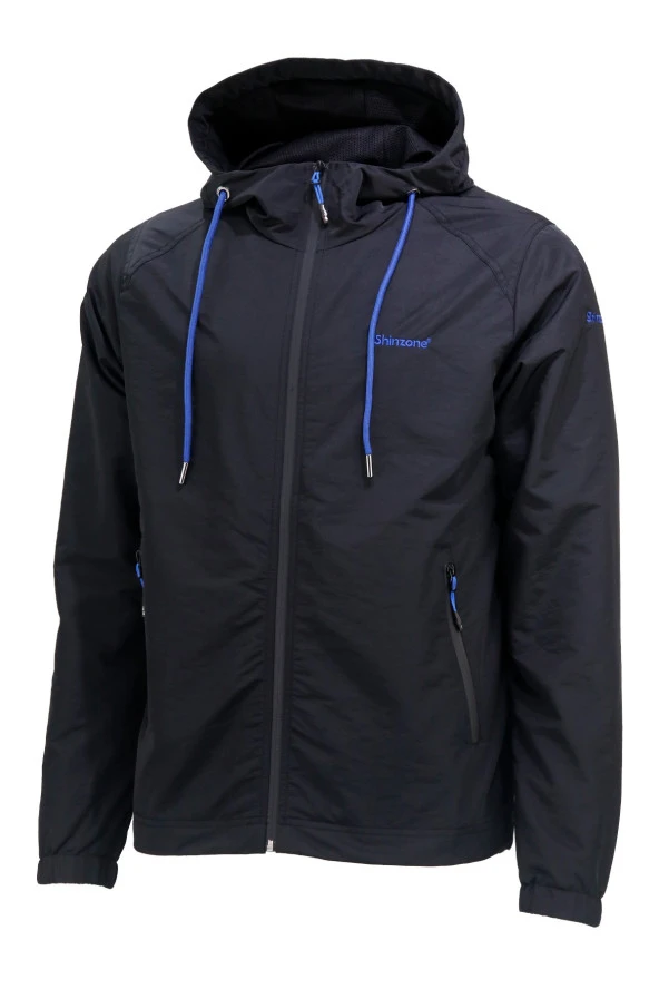 Erkek Suya ve Rüzgara Dayanıklı Siyah Yağmurluk