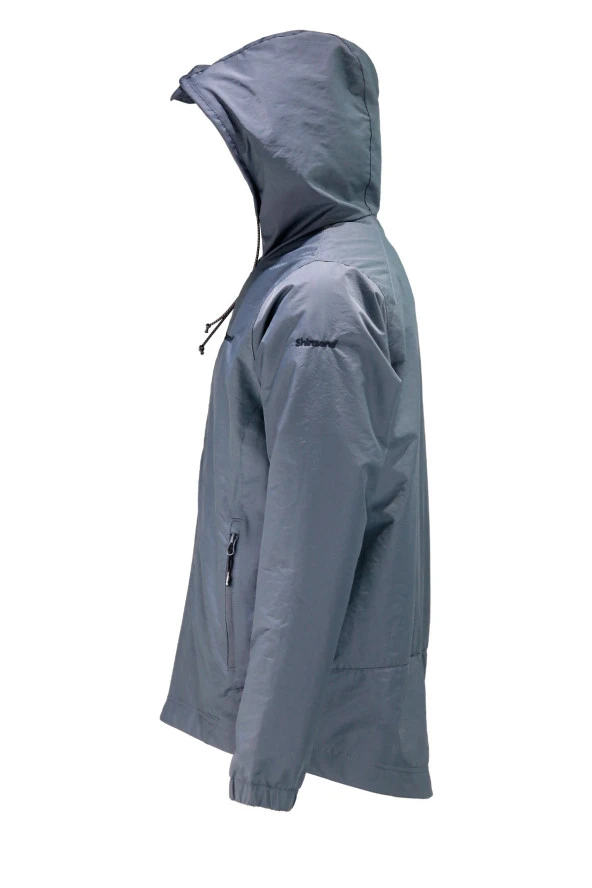 Erkek Suya ve Rüzgara Dayanıklı Gri Yağmurluk - 2