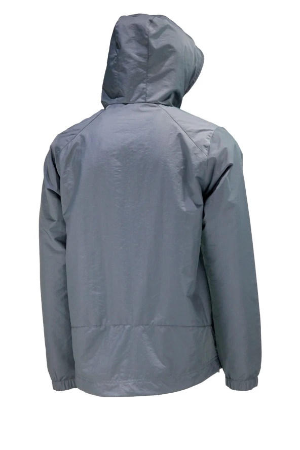 Erkek Suya ve Rüzgara Dayanıklı Gri Yağmurluk - 3