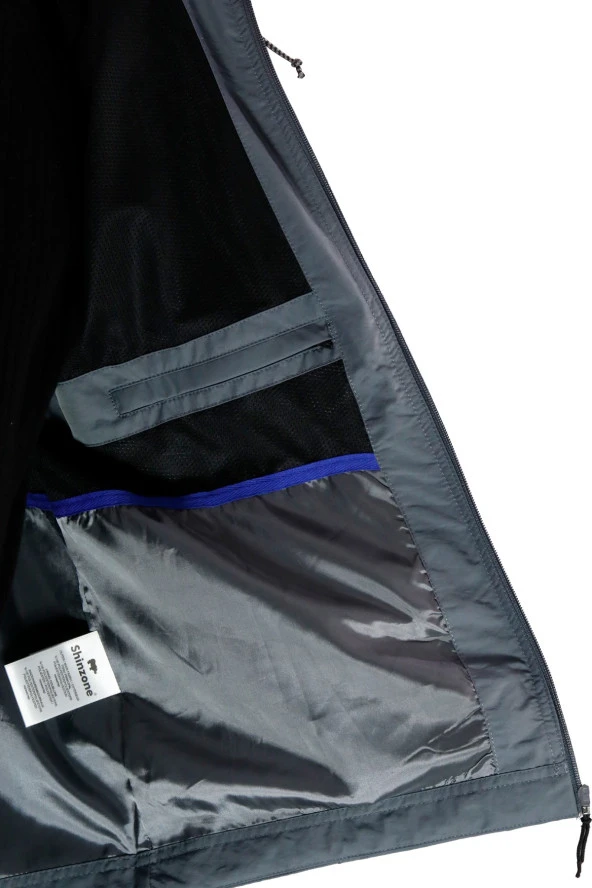 Erkek Suya ve Rüzgara Dayanıklı Gri Yağmurluk - 4