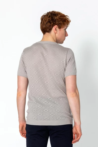 Erkek Regular Fit Bisiklet Yaka Rahat Örme T-shirt - 12