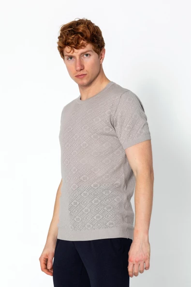 Erkek Regular Fit Bisiklet Yaka Rahat Örme T-shirt - 10