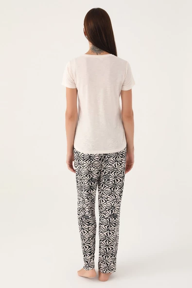 Pierre Cardin 8787 Sesling Kadın Kısa Kol Pijama Takımı - 2
